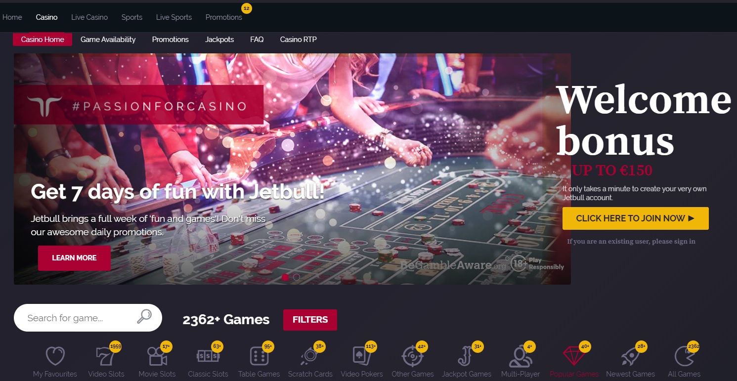 JetBull Casino Screenshot