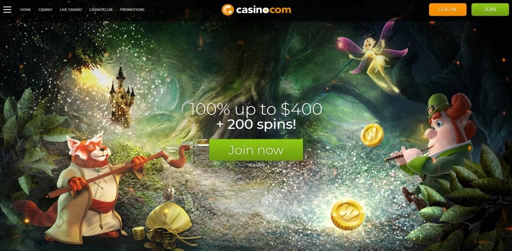 Casino.com Review Home Page Screenshot