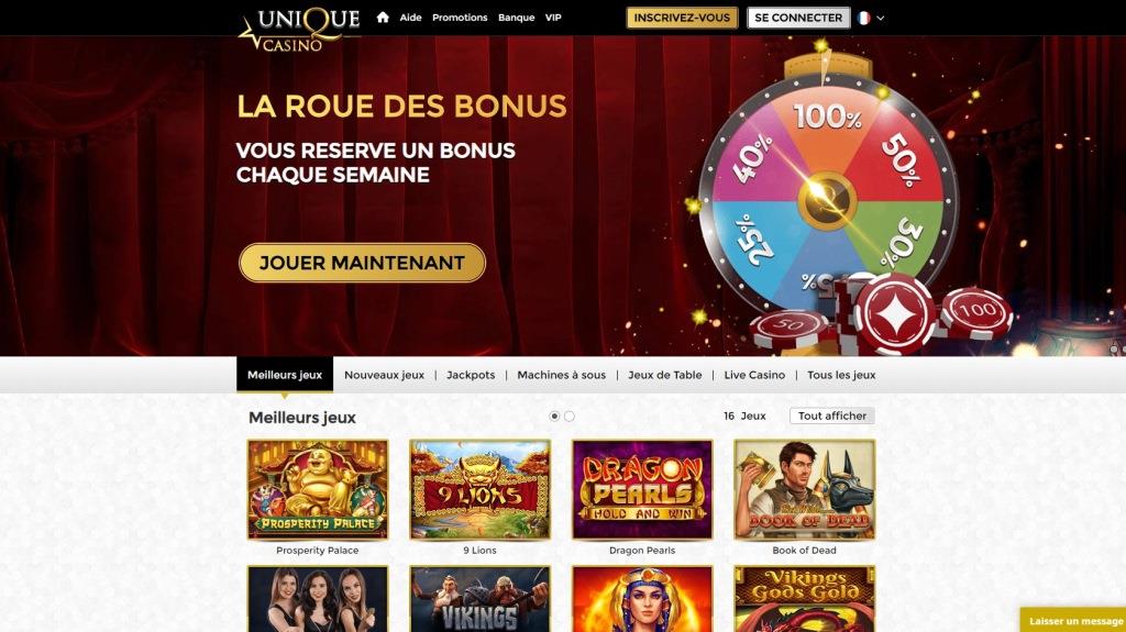 Unique Casino Avis Screenshot